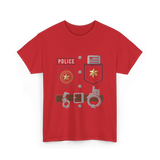 Police Badge Police Officer T-Shirt - Red