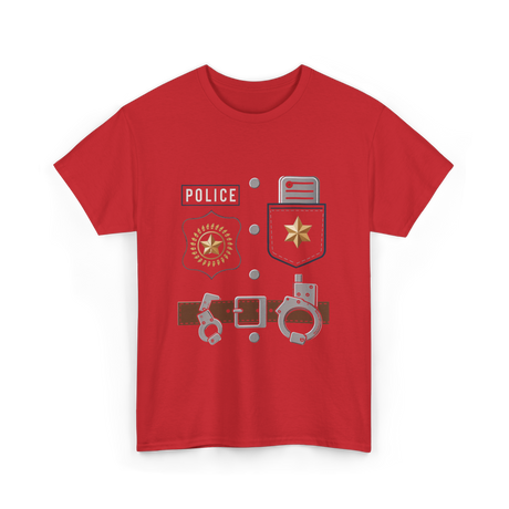 Police Badge Police Officer T-Shirt - Red