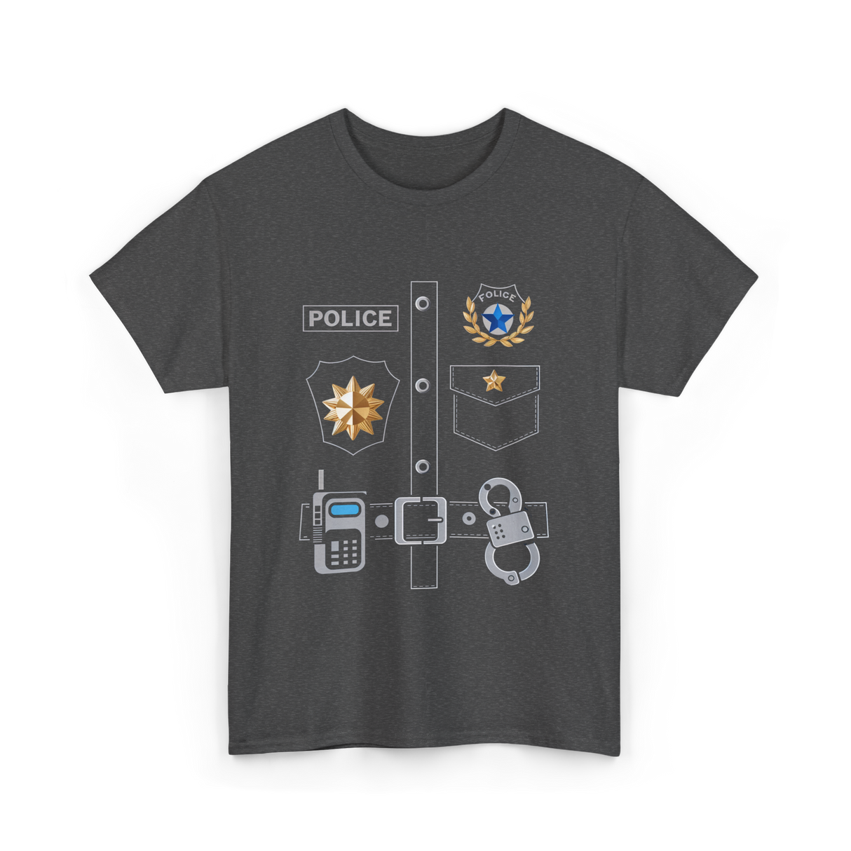 Police Badge Police Officer T-Shirt - Dark Heather