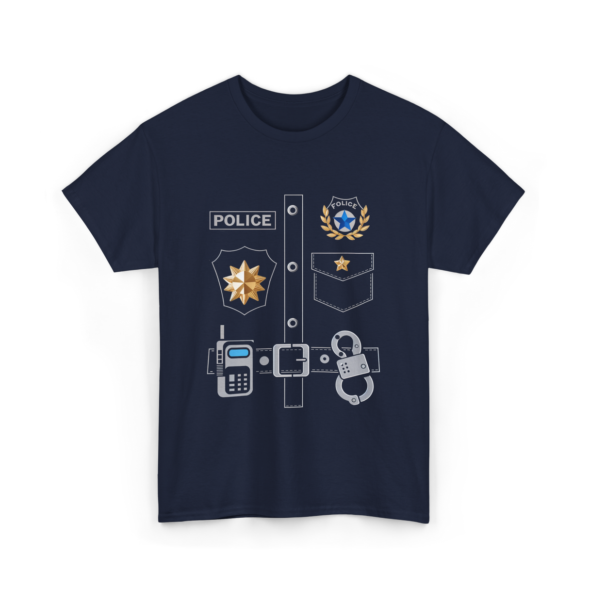 Police Badge Police Officer T-Shirt - Navy