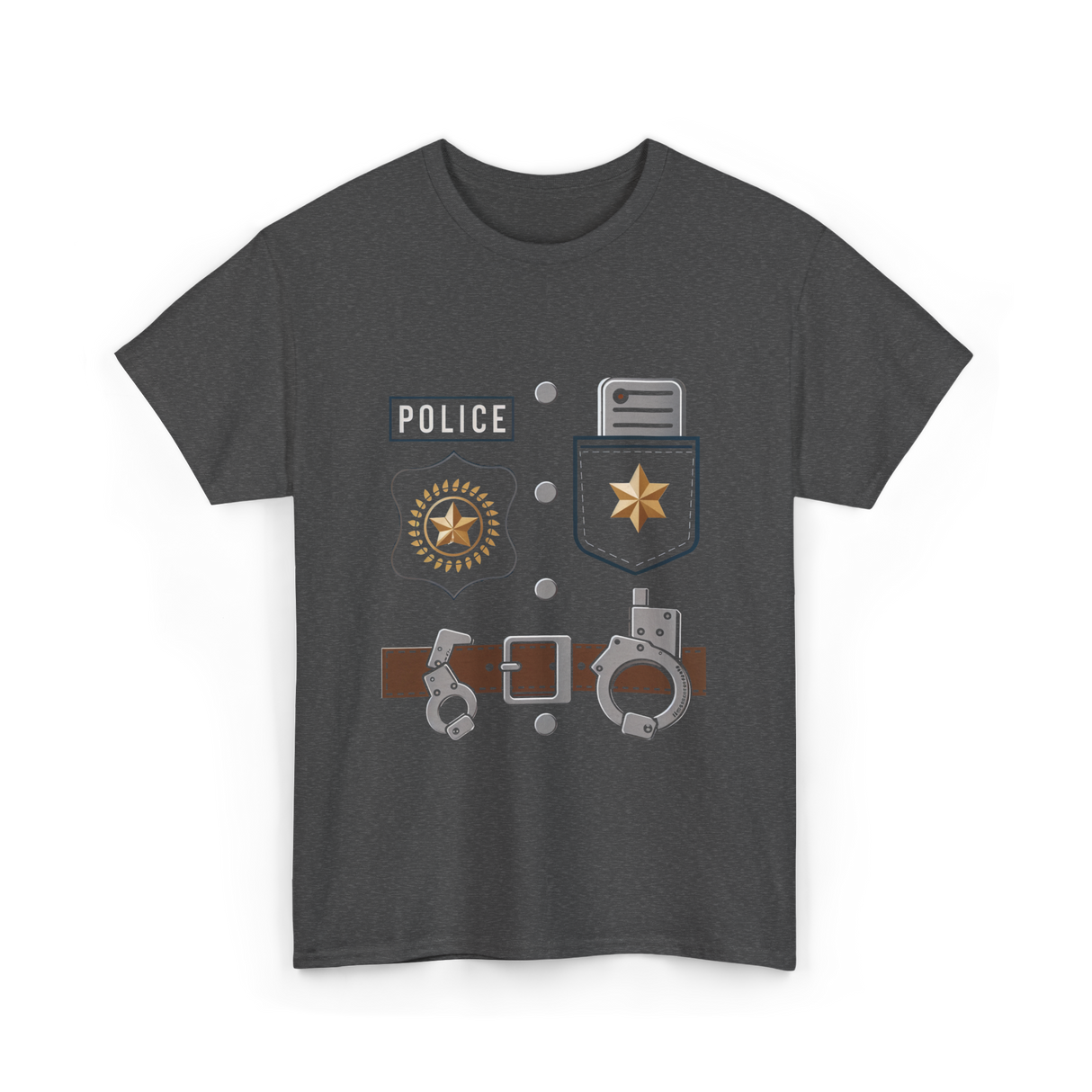 Police Badge Police Officer T-Shirt - Dark Heather