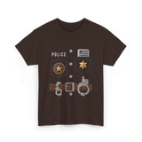 Police Badge Police Officer T-Shirt - Dark Chocolate