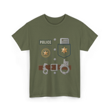 Police Badge Police Officer T-Shirt - Military Green