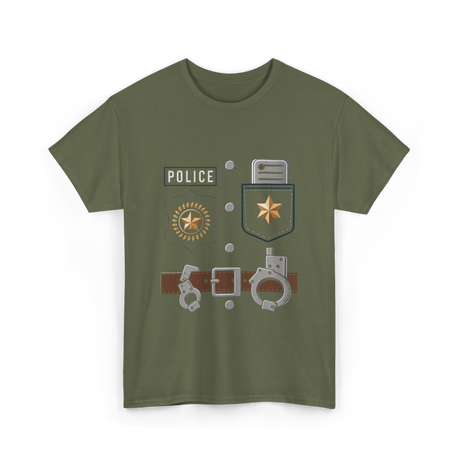 Police Badge Police Officer T-Shirt - Military Green