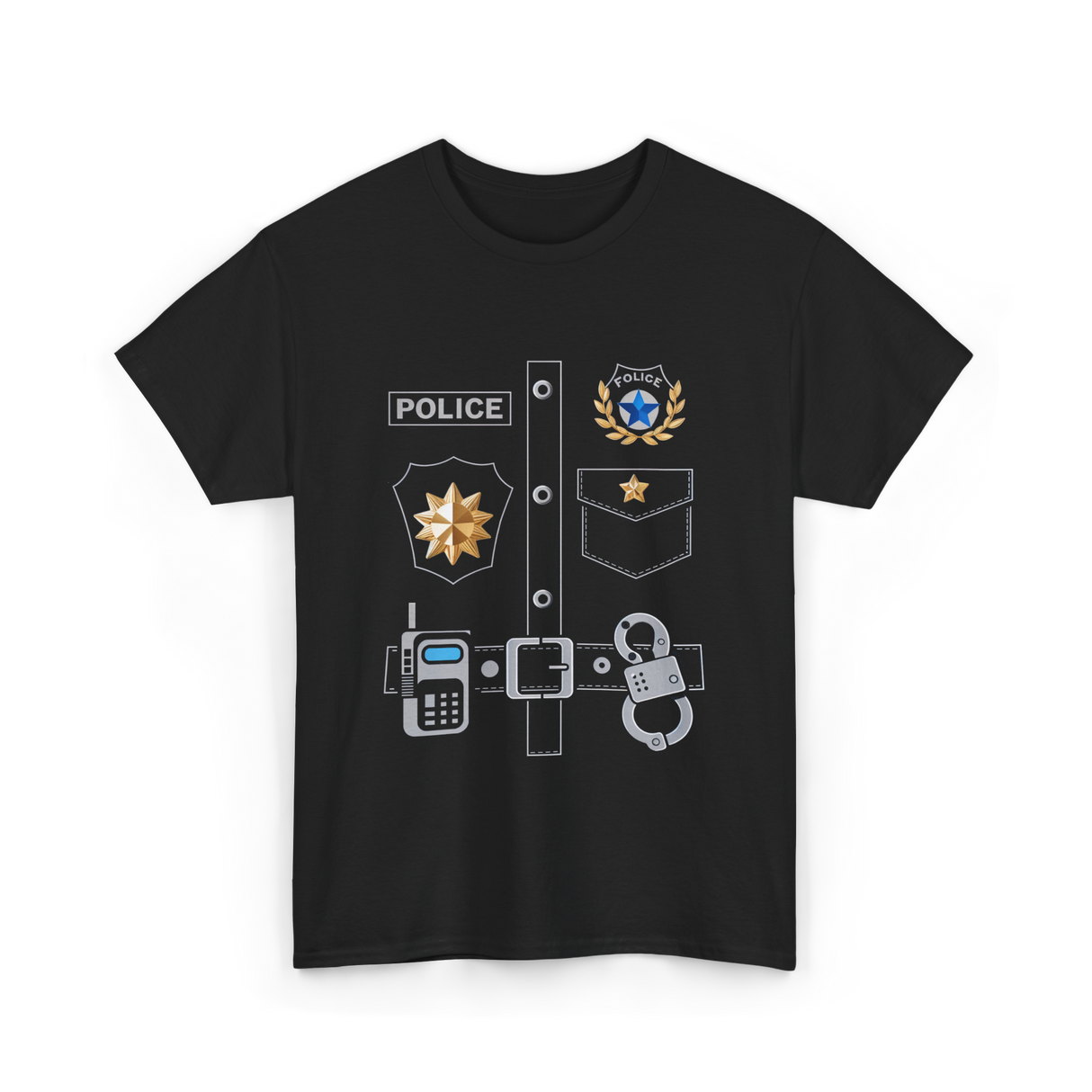 Police Badge Police Officer T-Shirt - Black