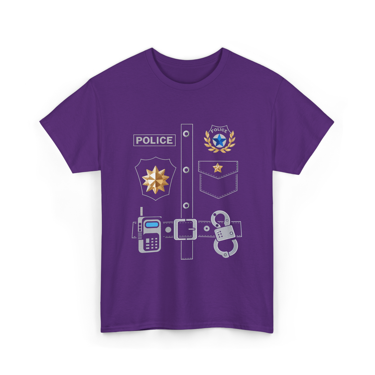 Police Badge Police Officer T-Shirt - Purple