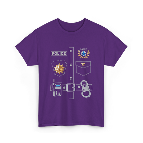 Police Badge Police Officer T-Shirt - Purple