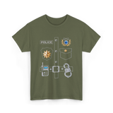 Police Badge Police Officer T-Shirt - Military Green