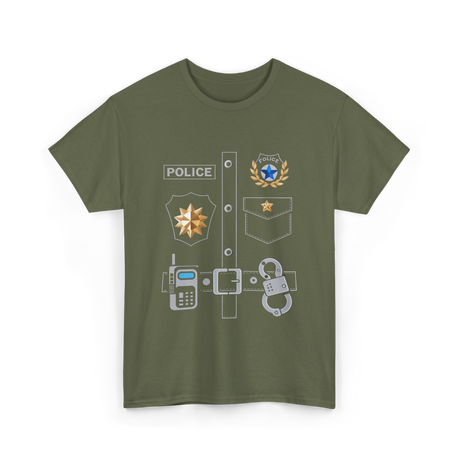 Police Badge Police Officer T-Shirt - Military Green