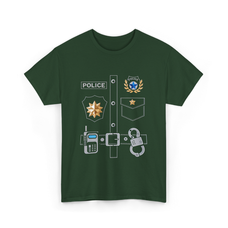 Police Badge Police Officer T-Shirt - Forest Green