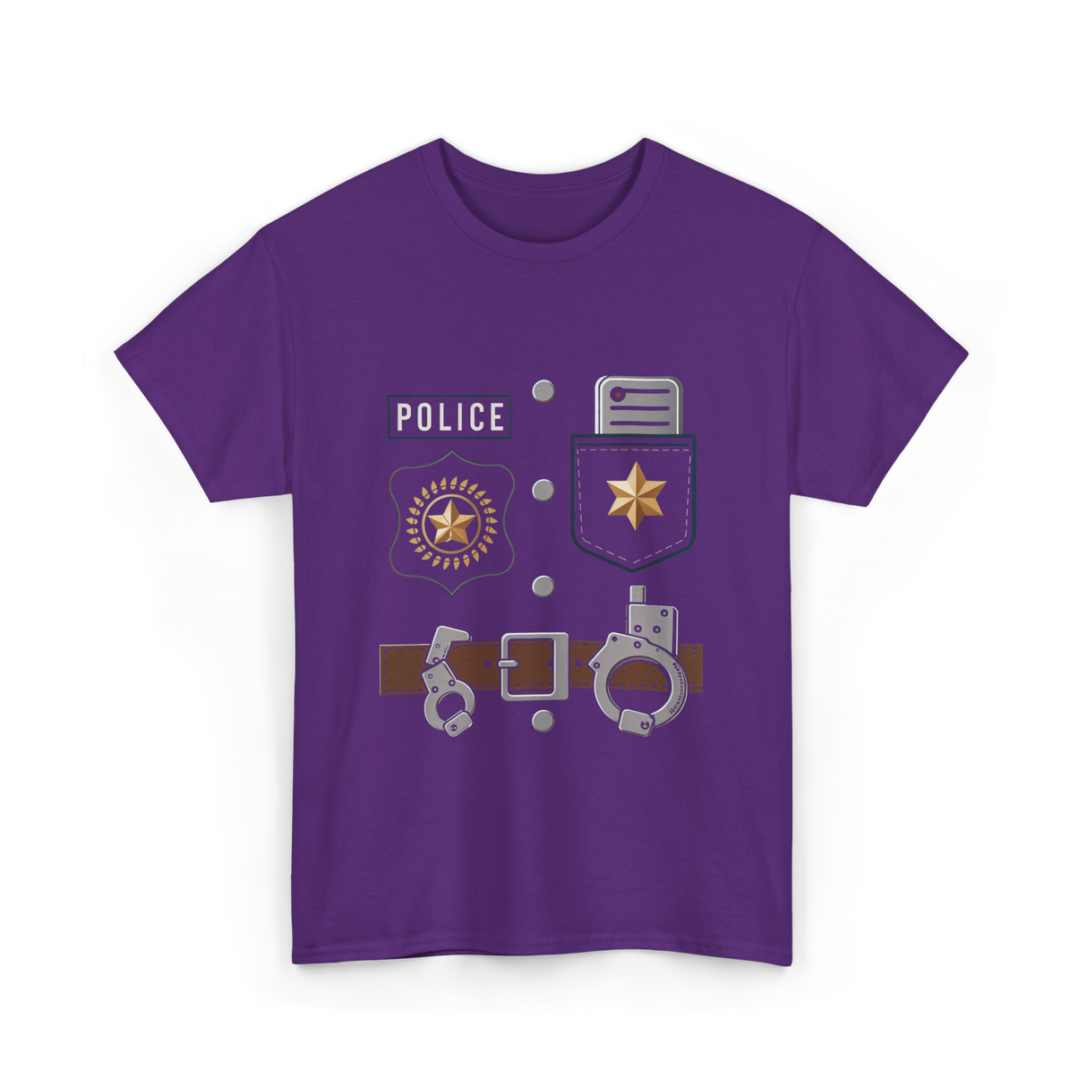 Police Badge Police Officer T-Shirt - Purple