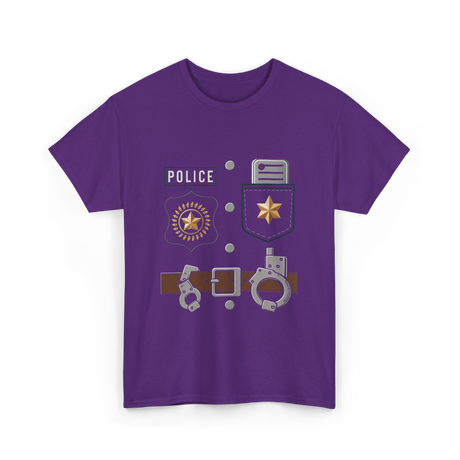 Police Badge Police Officer T-Shirt - Purple