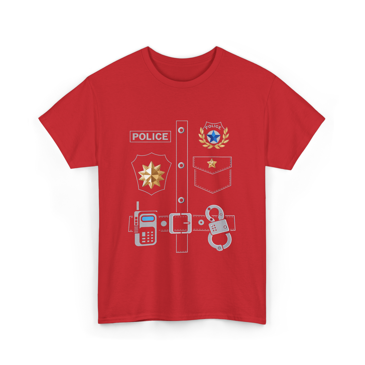 Police Badge Police Officer T-Shirt - Red