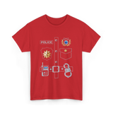 Police Badge Police Officer T-Shirt - Red