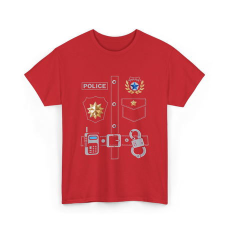 Police Badge Police Officer T-Shirt - Red