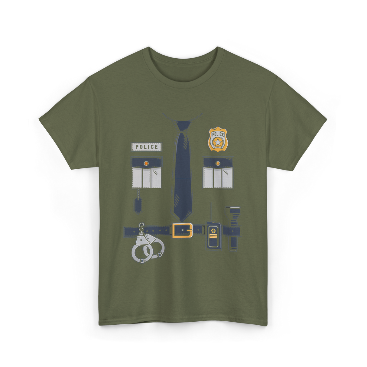 Police Costume Gear Law Enforcement T-Shirt - Military Green