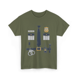 Police Costume Gear Law Enforcement T-Shirt - Military Green