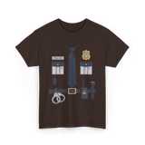 Police Costume Gear Law Enforcement T-Shirt - Dark Chocolate