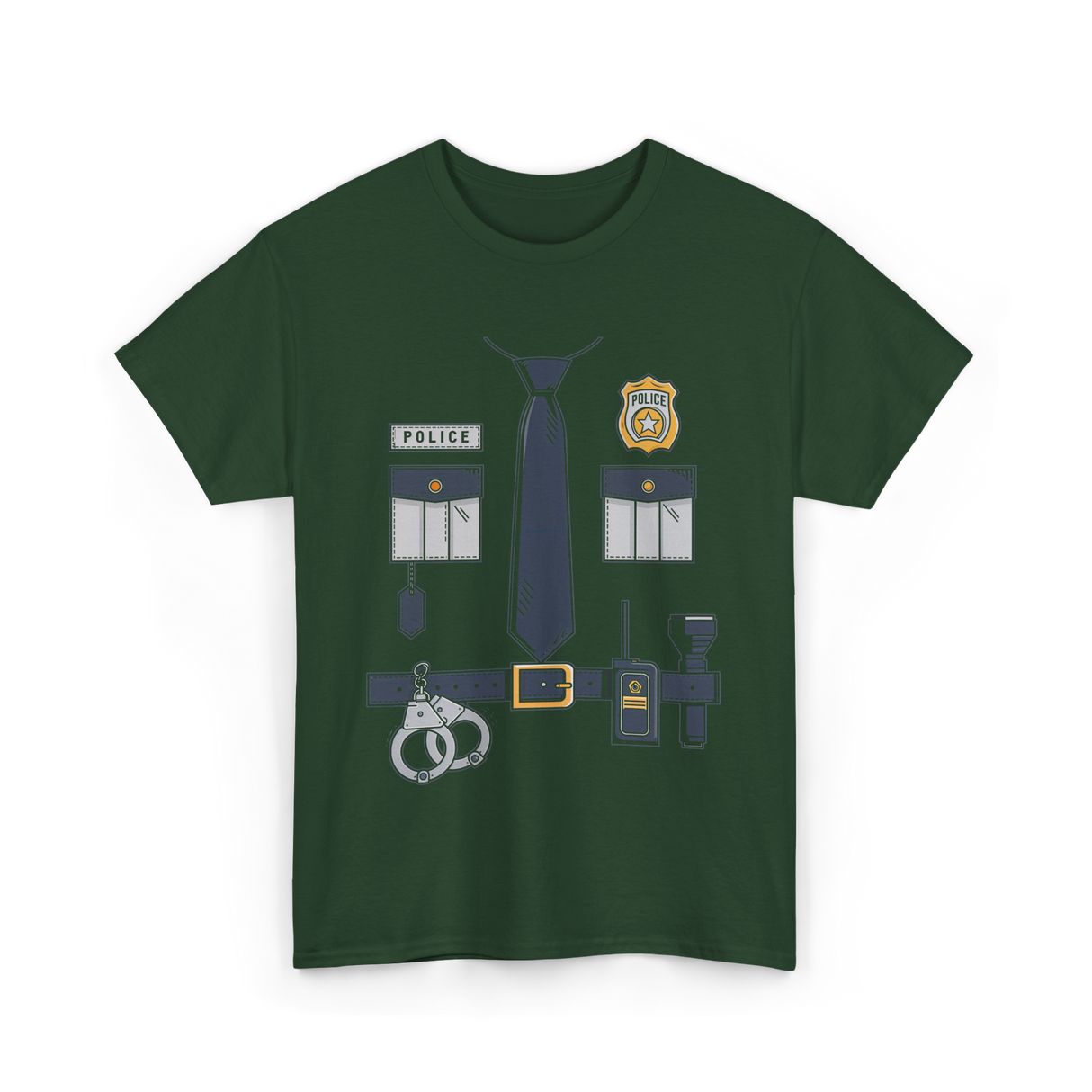 Police Costume Gear Law Enforcement T-Shirt - Forest Green