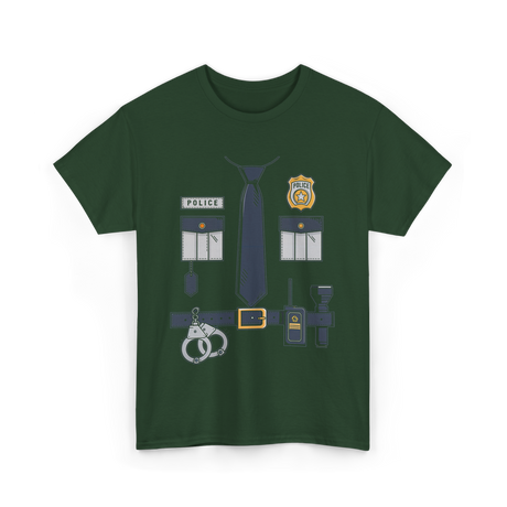 Police Costume Gear Law Enforcement T-Shirt - Forest Green