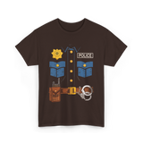 Police Costume Law Enforcement Police T-Shirt - Dark Chocolate