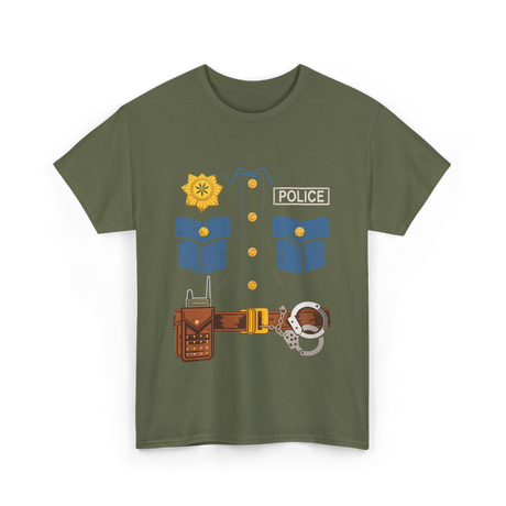 Police Costume Law Enforcement Police T-Shirt - Military Green