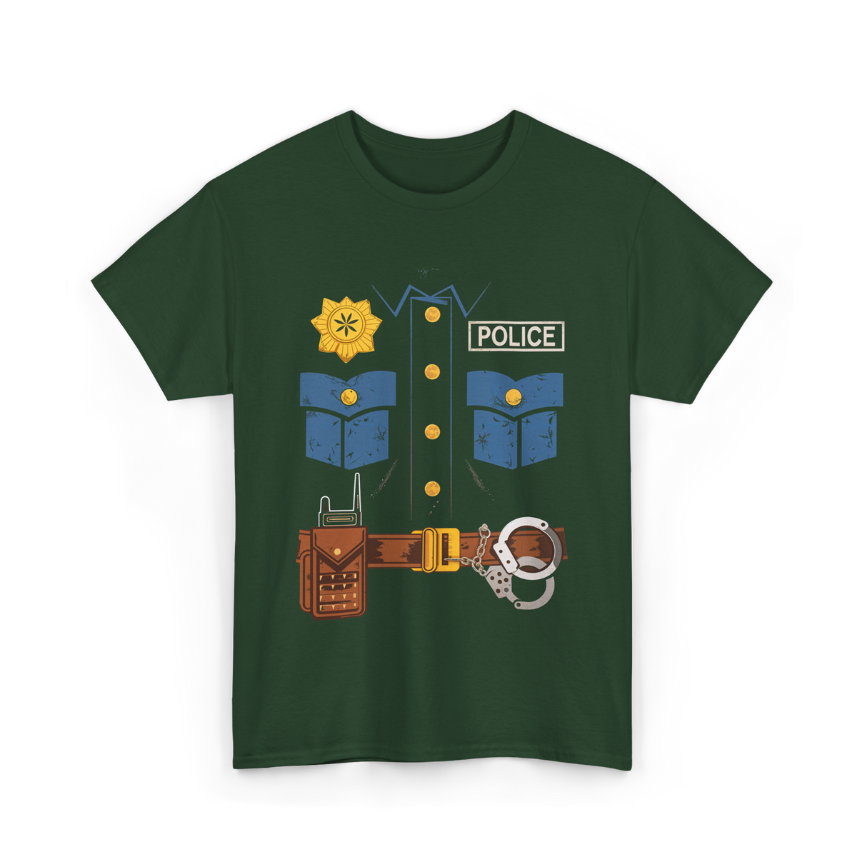 Police Costume Law Enforcement Police T-Shirt - Forest Green