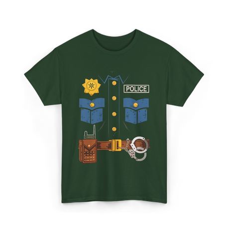 Police Costume Law Enforcement Police T-Shirt - Forest Green