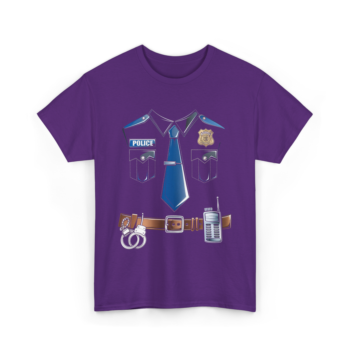 Police Costume Officer Costume T-Shirt - Purple