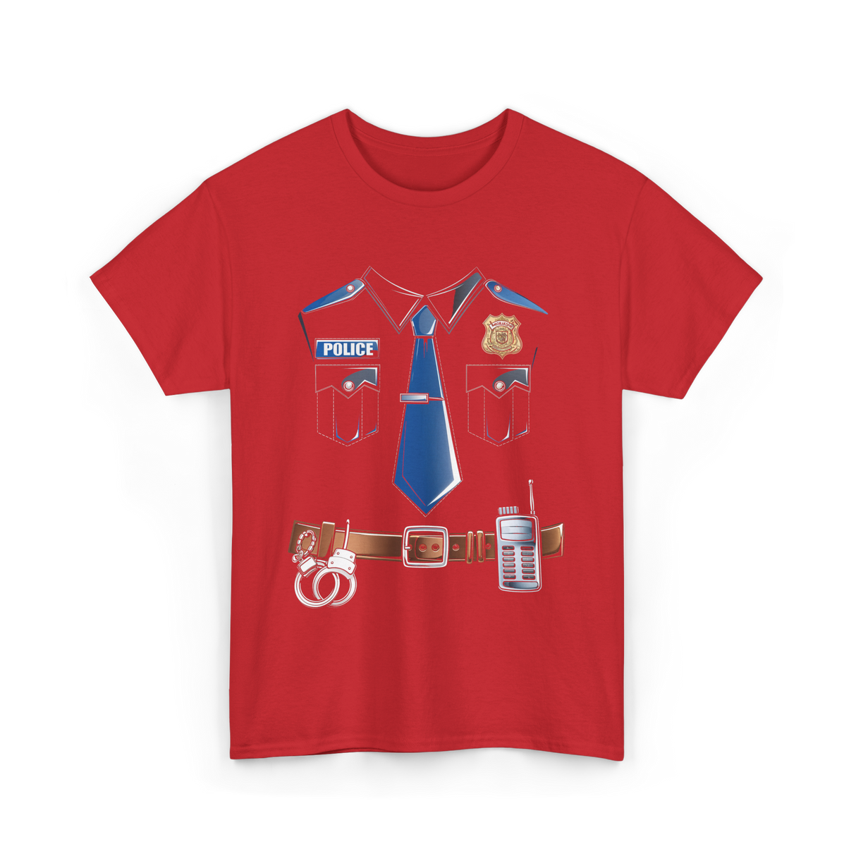 Police Costume Officer Costume T-Shirt - Red