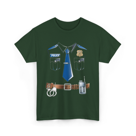 Police Costume Officer Costume T-Shirt - Forest Green