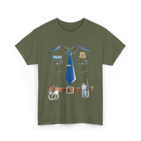 Police Costume Officer Costume T-Shirt - Military Green