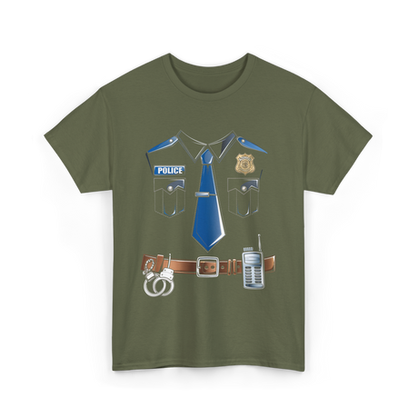 Police Costume Officer Costume T-Shirt - Military Green