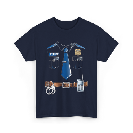 Police Costume Officer Costume T-Shirt - Navy