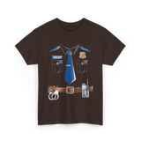 Police Costume Officer Costume T-Shirt - Dark Chocolate