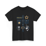 Police Costume Police Badge T-Shirt - Black