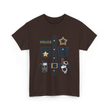 Police Costume Police Badge T-Shirt - Dark Chocolate