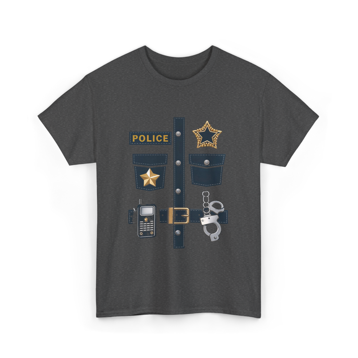 Police Costume Police Badge T-Shirt - Dark Heather