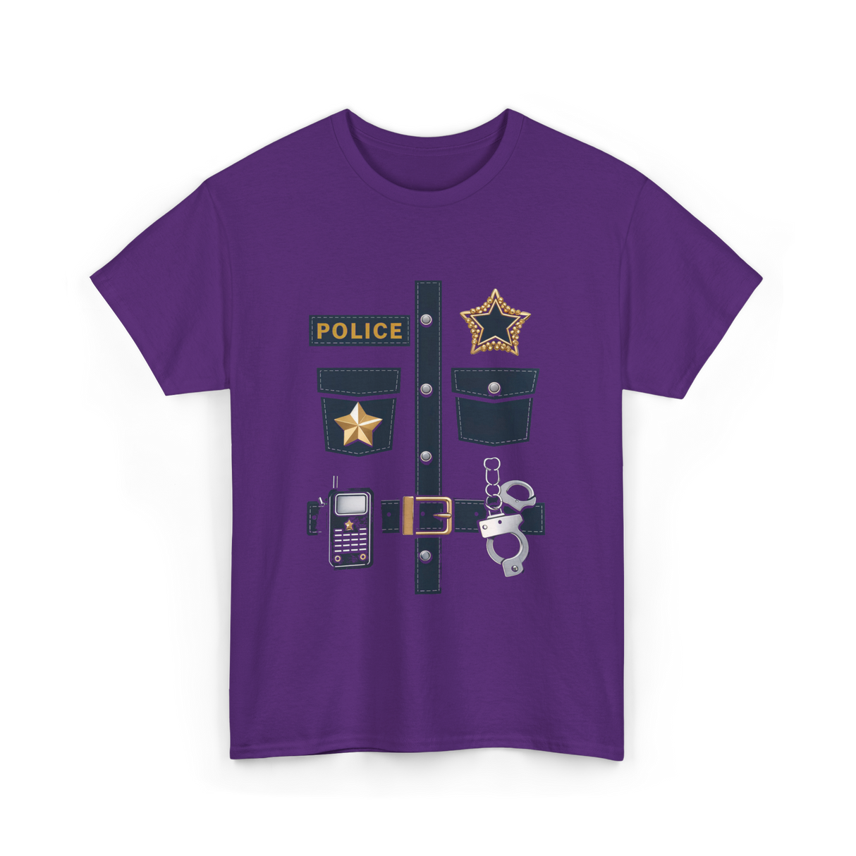 Police Costume Police Badge T-Shirt - Purple