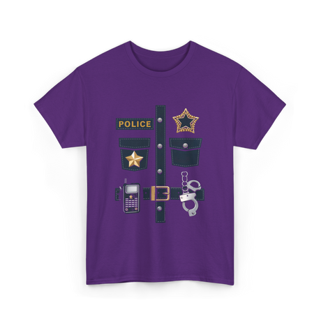 Police Costume Police Badge T-Shirt - Purple