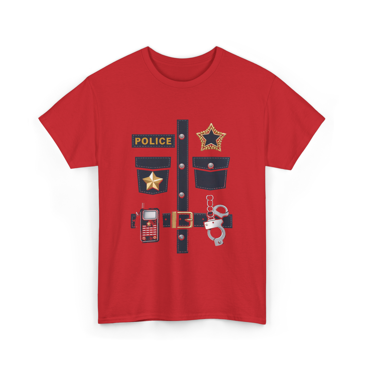 Police Costume Police Badge T-Shirt - Red