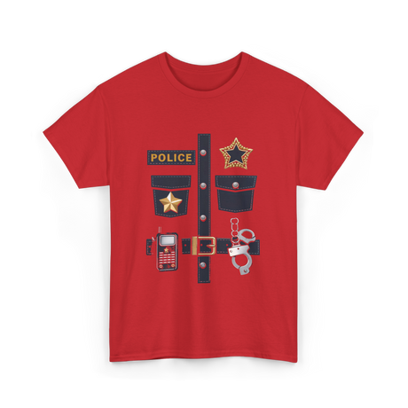 Police Costume Police Badge T-Shirt - Red