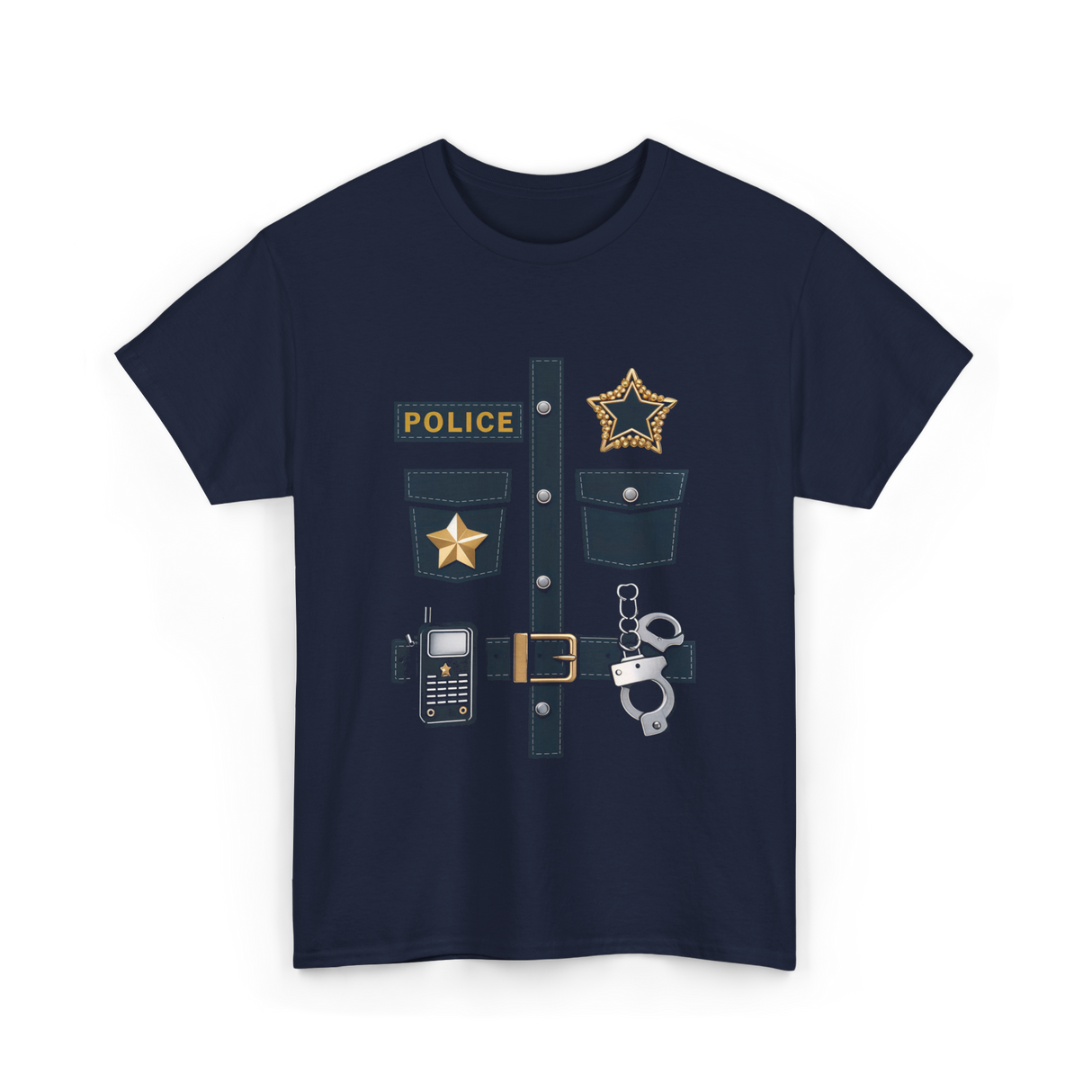 Police Costume Police Badge T-Shirt - Navy