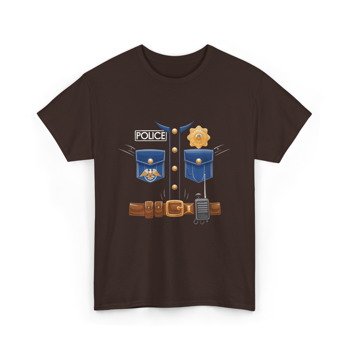 Police Costume Police Kids T-Shirt - Dark Chocolate