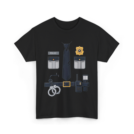 Police Costume Police Officer Accessories T-Shirt - Black