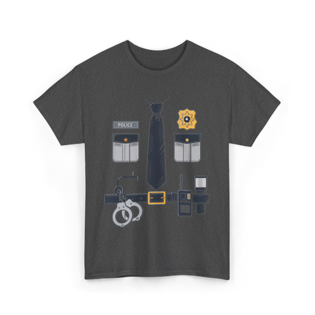 Police Costume Police Officer Accessories T-Shirt - Dark Heather