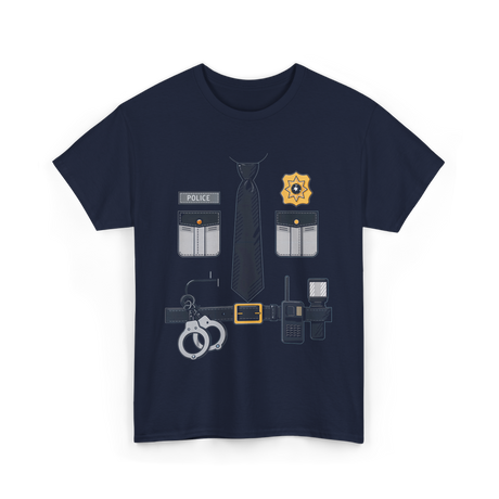 Police Costume Police Officer Accessories T-Shirt - Navy