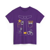 Police Costume Police Officer Design T-Shirt - Purple