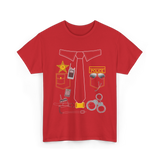 Police Costume Police Officer Design T-Shirt - Red