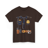 Police Costume Police Officer Kids Men T-Shirt - Dark Chocolate